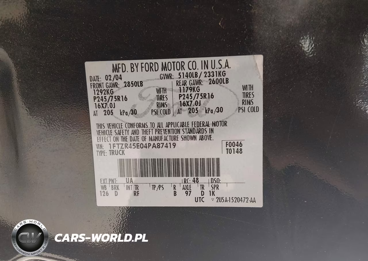 2004 Ford Ranger Edge-Tremor-Xlt VIN:1FTZR45E04PA87419 - 9