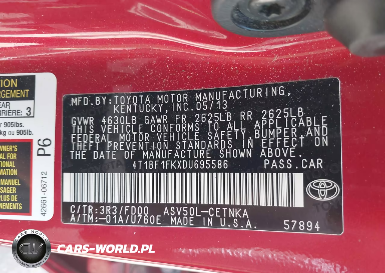 2013 Toyota Camry Le VIN:4T1BF1FKXDU695586 - 9