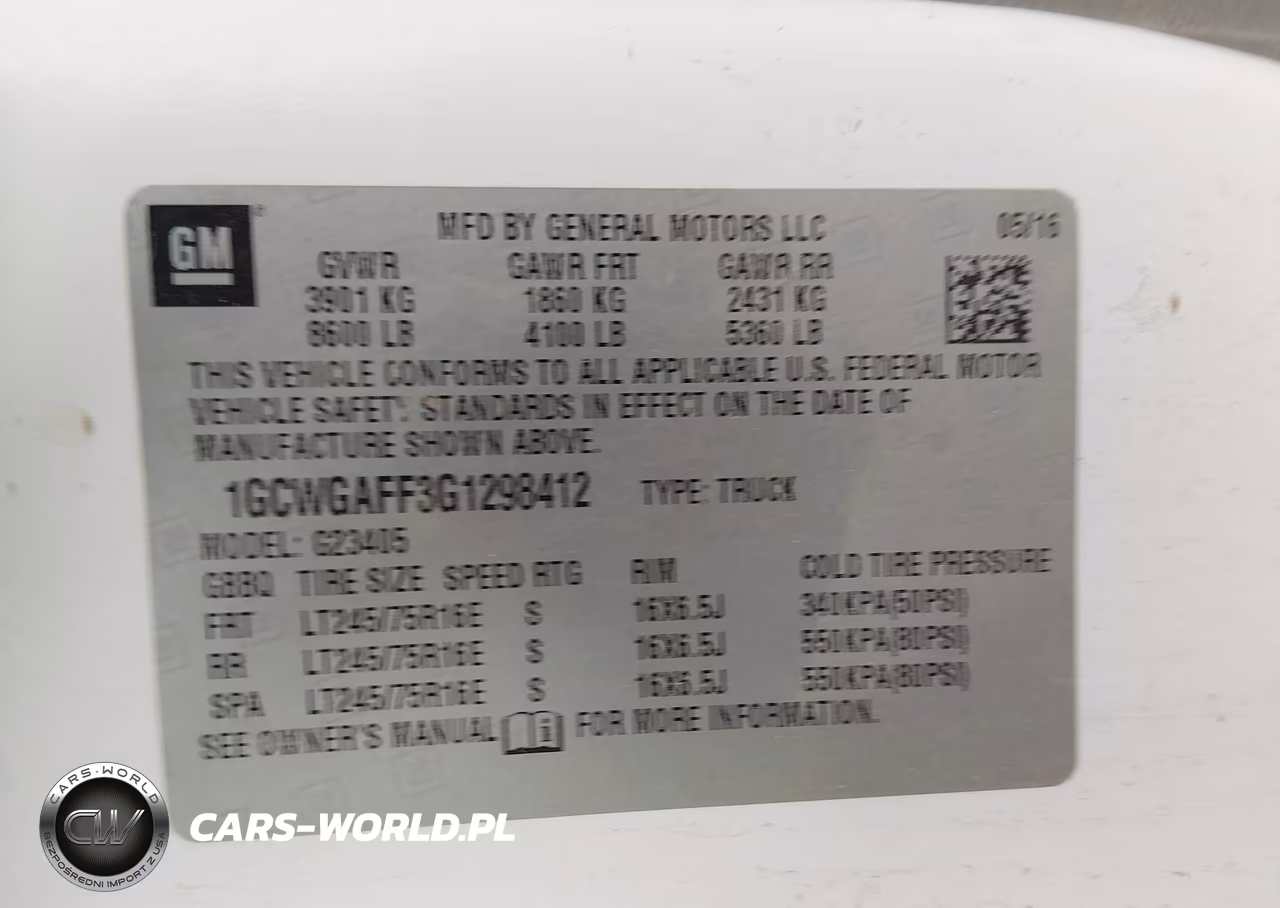 2016 Chevrolet Express 2500 Work Van VIN:1GCWGAFF3G1298412 - 9