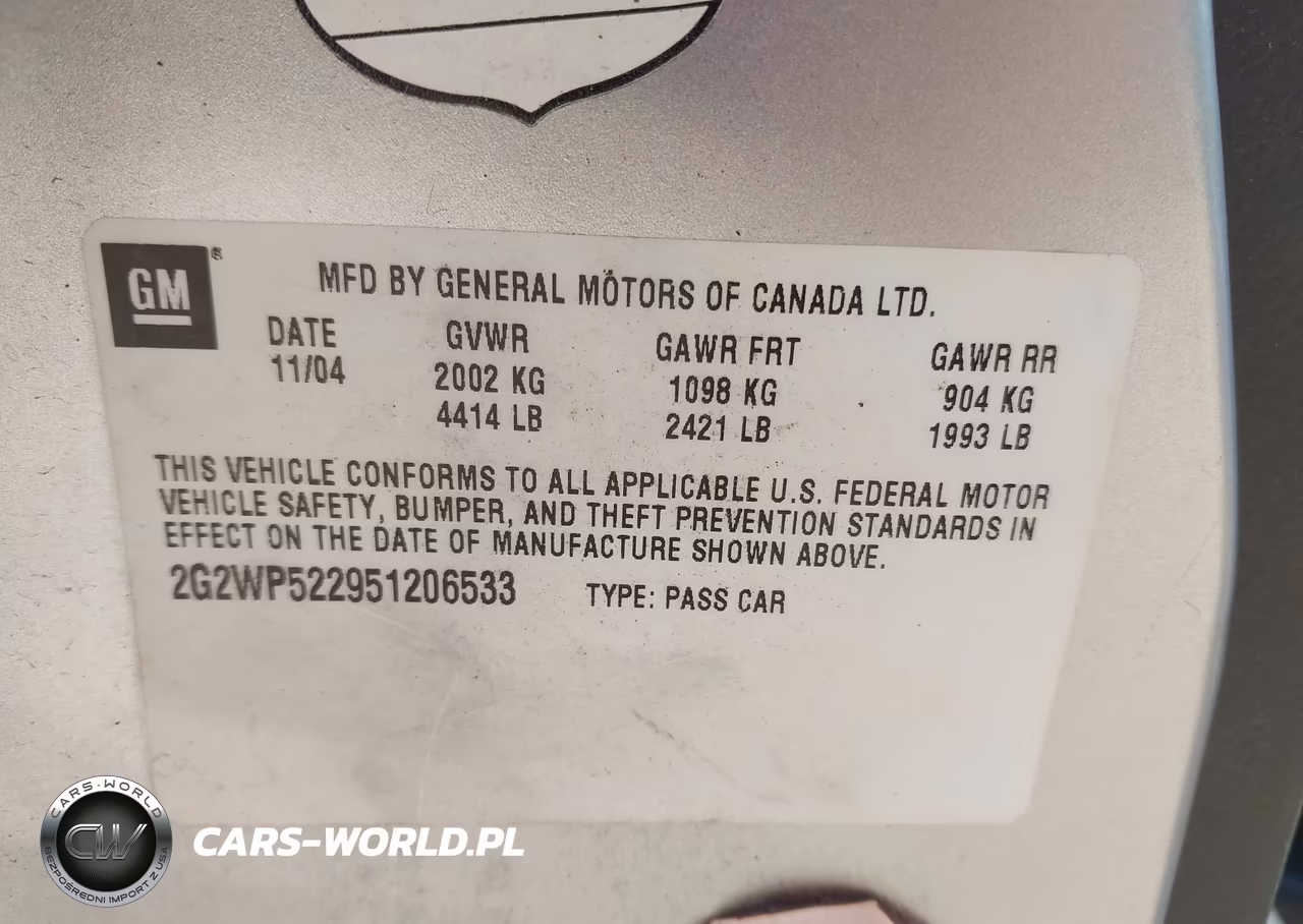 2005 Pontiac Grand Pre VIN:2G2WP522951206533 - 9