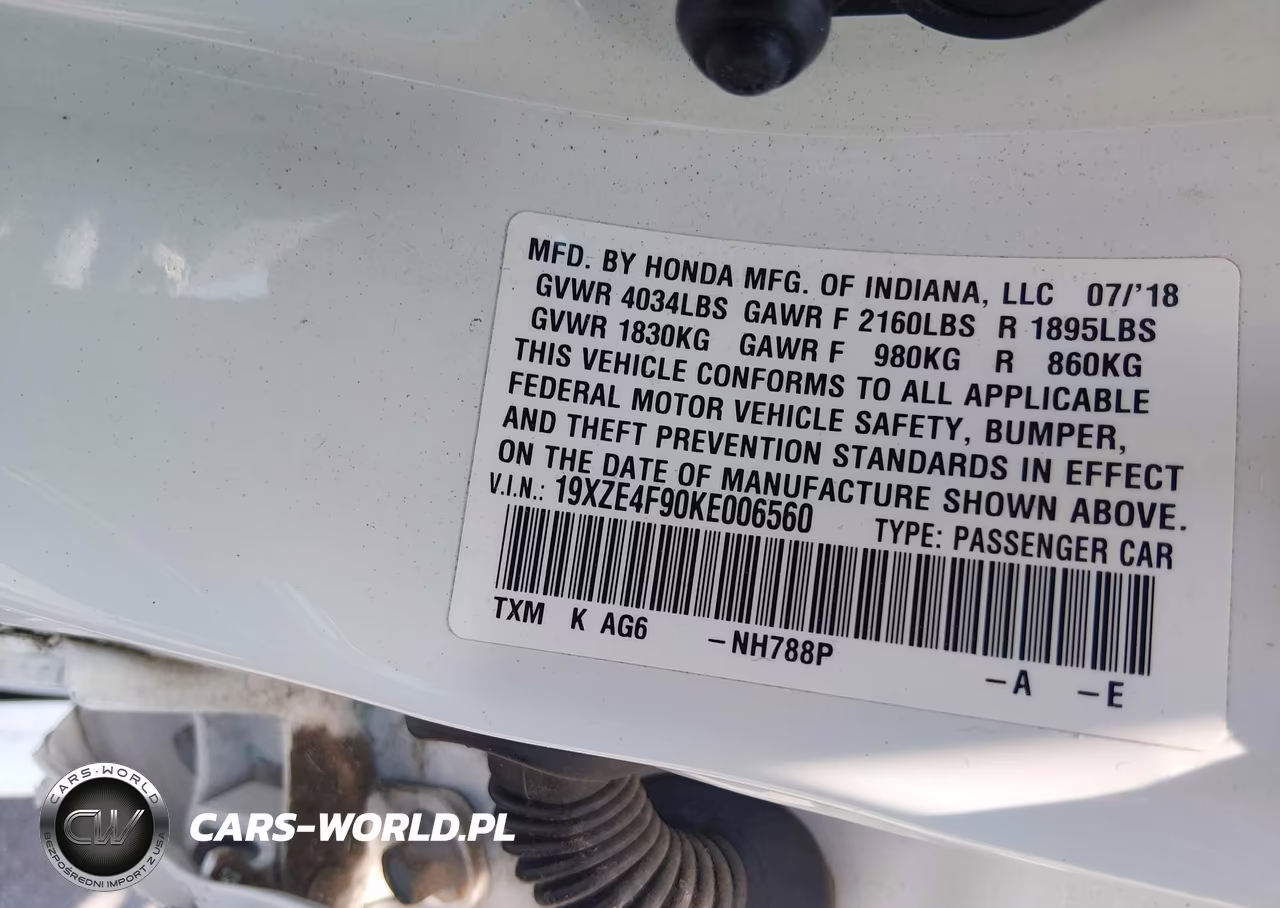 2019 Honda Insight Touring VIN:19XZE4F90KE006560 - 9