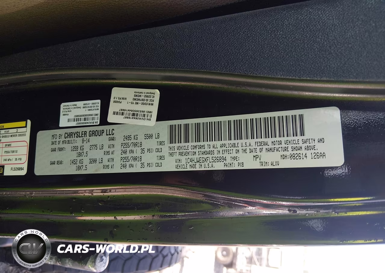 2015 Jeep Wrangler Unlimited Sahara VIN:1C4HJWEGXFL526894 - 9