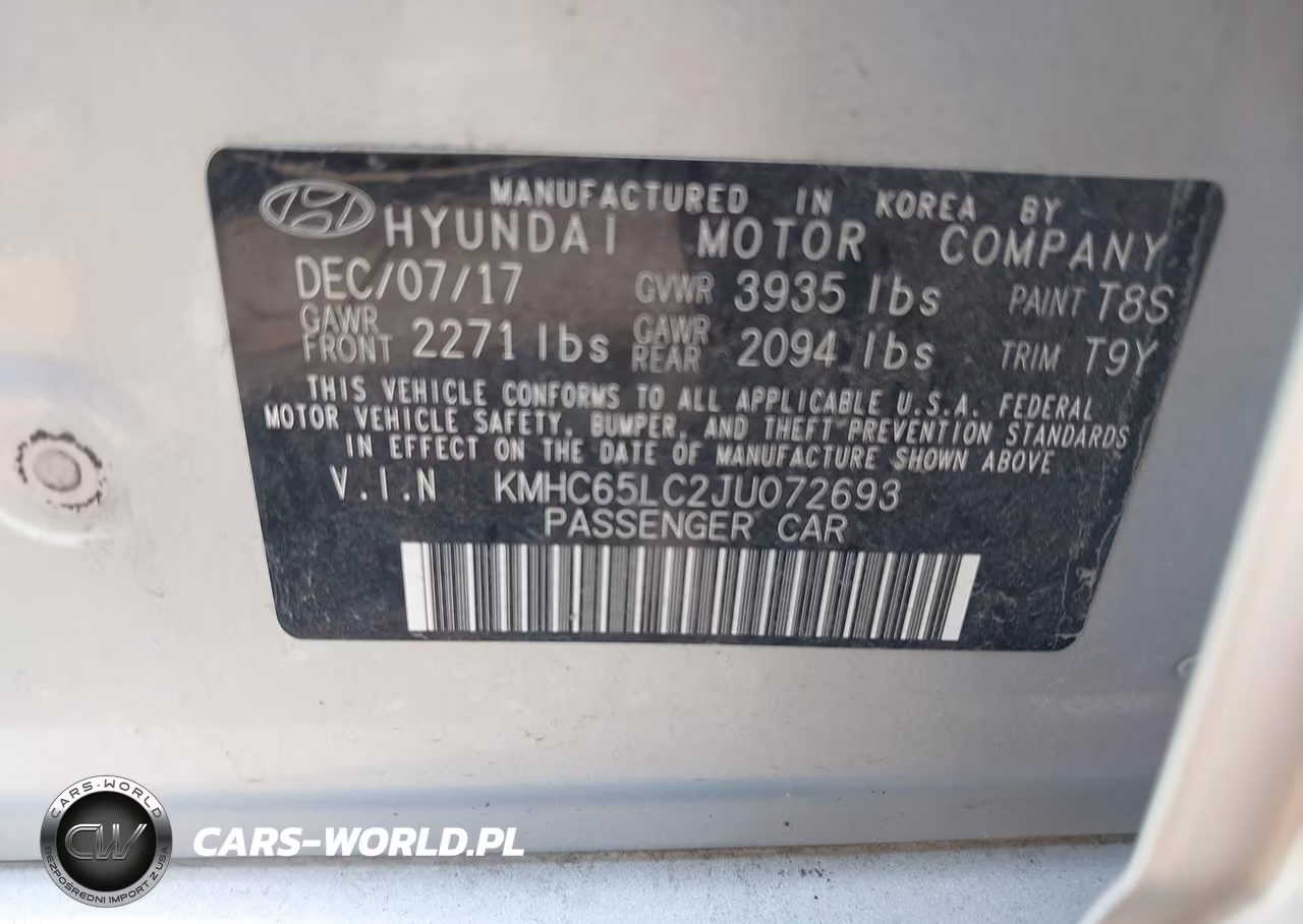 2018 Hyundai Ioniq Hybrid Blue VIN:KMHC65LC2JU072693 - 9