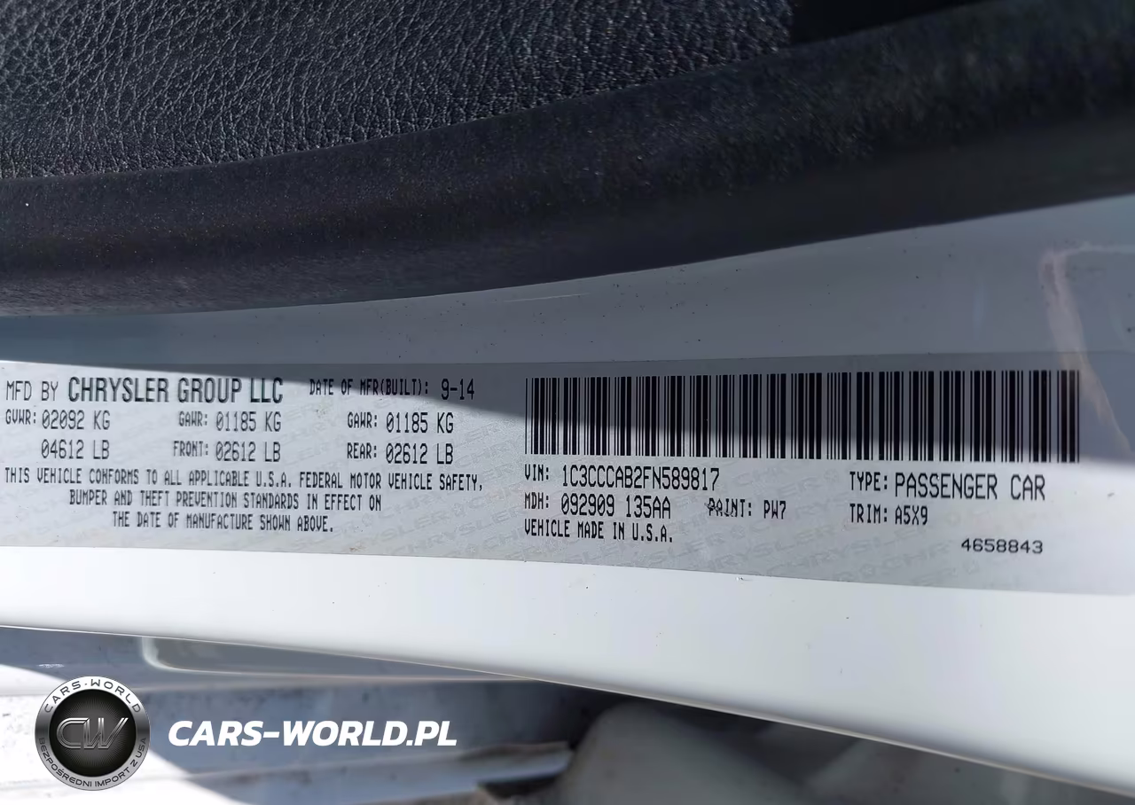 2015 Chrysler 200 Limited VIN:1C3CCCAB2FN589817 - 9