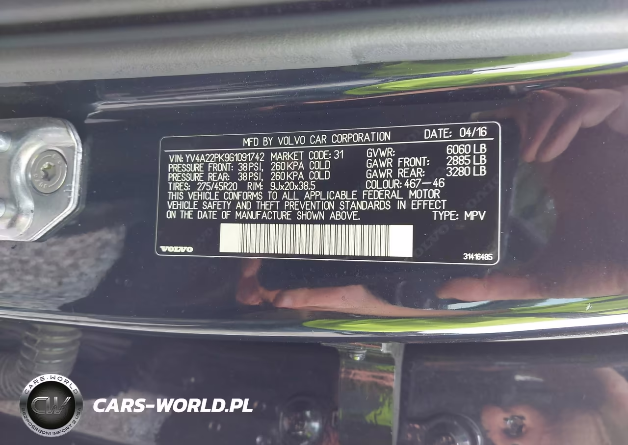2016 Volvo Xc90 T6 Momentum VIN:YV4A22PK9G1091742 - 9