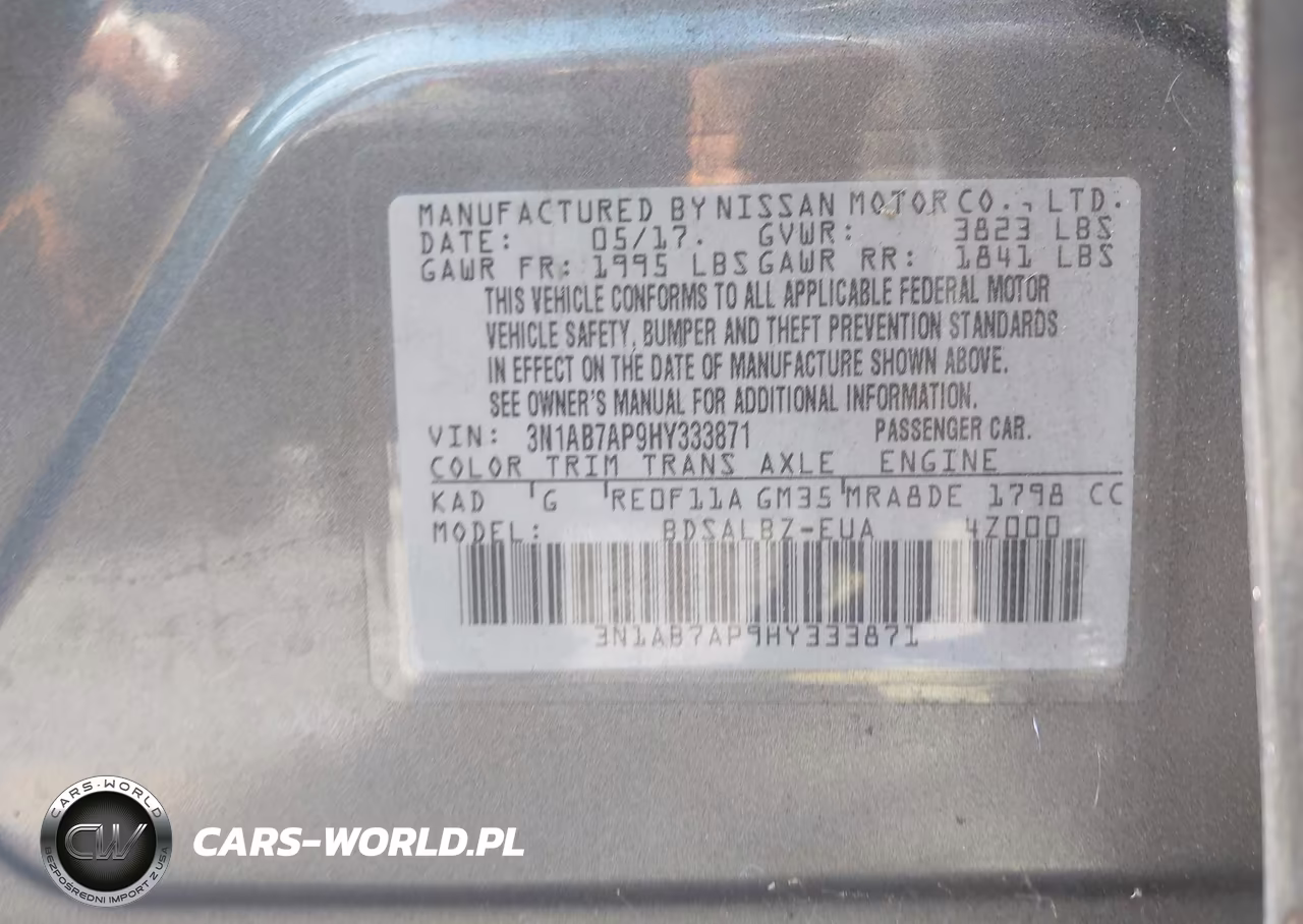 2017 Nissan Sentra S VIN:3N1AB7AP9HY333871 - 9