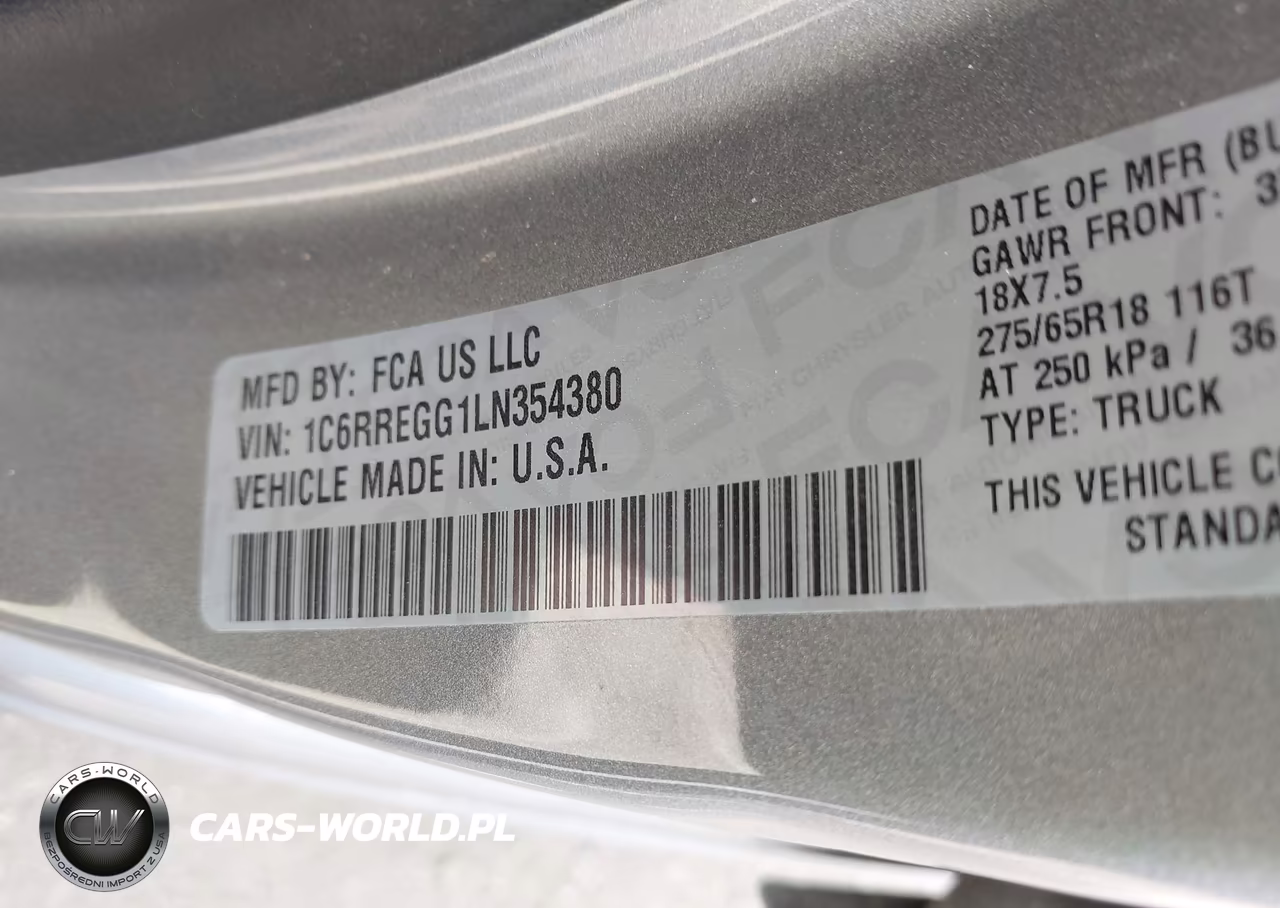 2020 Ram 1500 Tradesman 4X2 5'7 Box VIN:1C6RREGG1LN354380 - 9