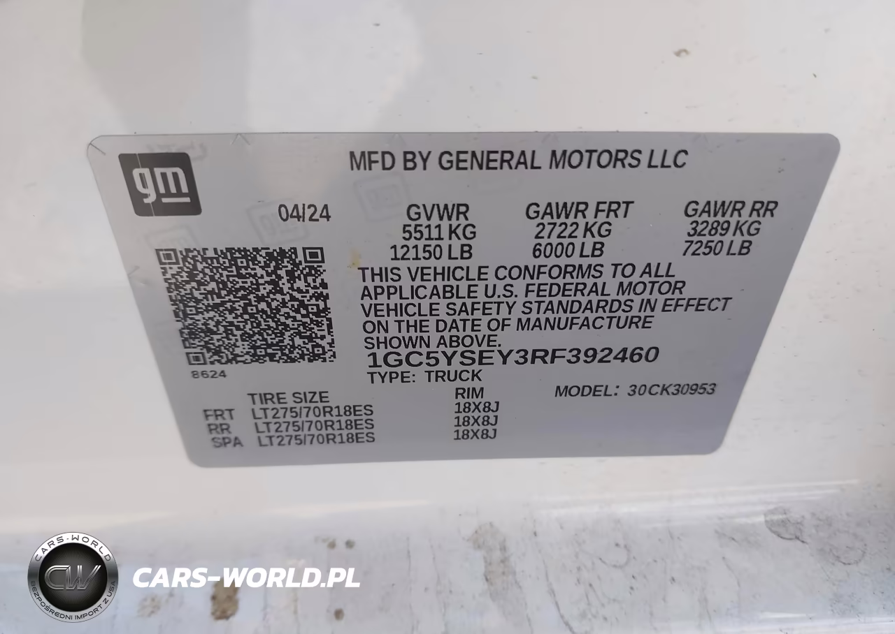 2024 Chevrolet Silverado 3500Hd 4Wd Long Bed Work Truck VIN:1GC5YSEY3RF392460 - 8