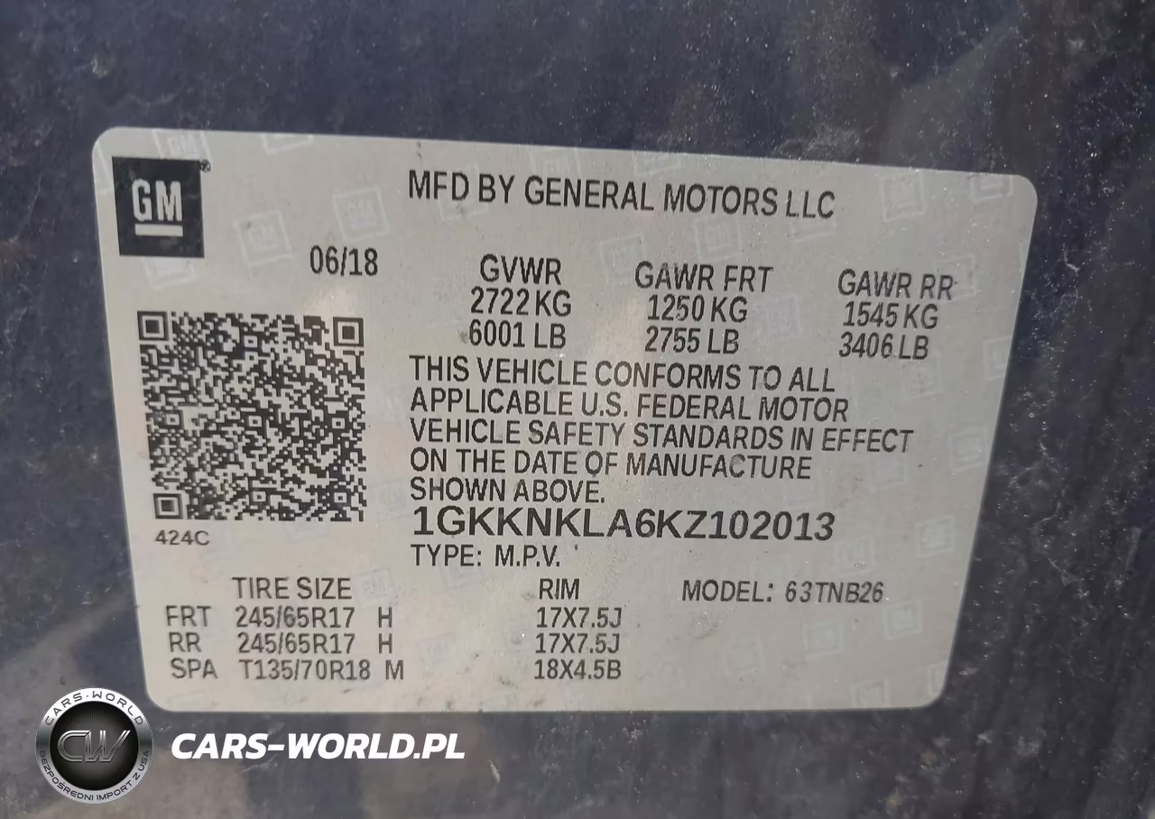 2019 GMC Acadia Sle-1 VIN:1GKKNKLA6KZ102013 - 9