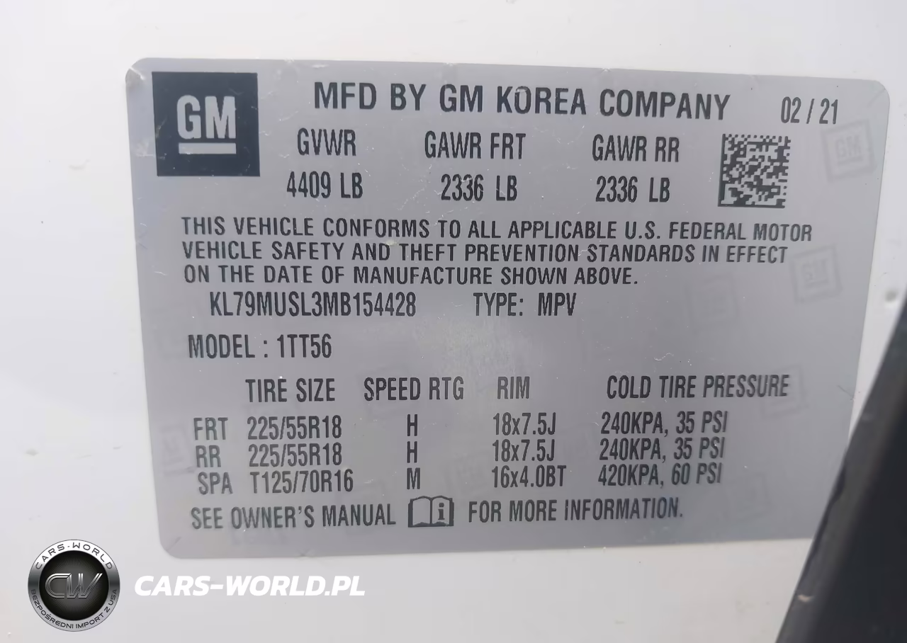 2021 Chevrolet Trailblazer Awd Rs VIN:KL79MUSL3MB154428 - 9