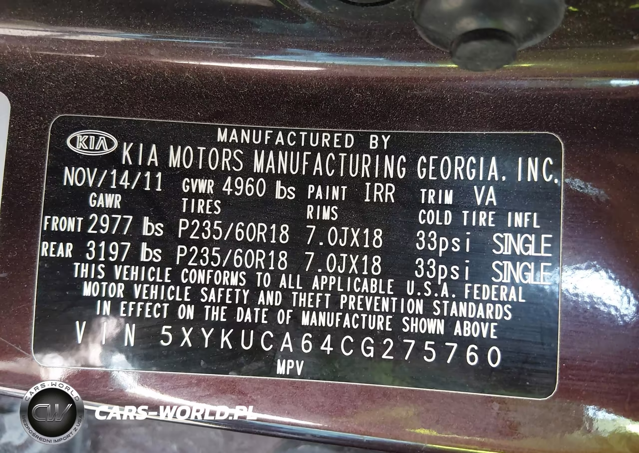 2012 Kia Sorento Ex VIN:5XYKUCA64CG275760 - 9