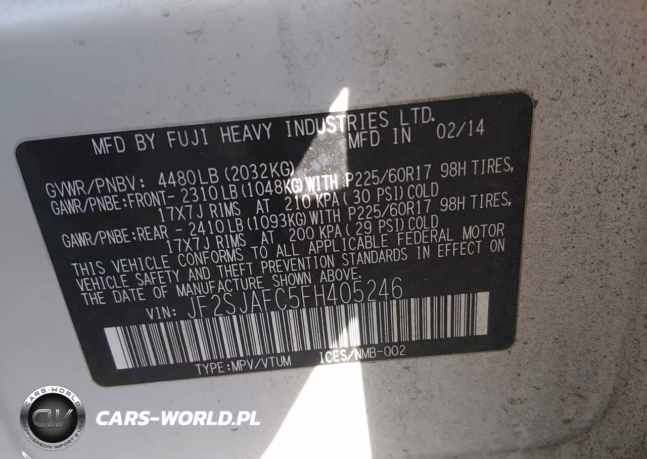 2015 Subaru Forester 2.5I Premium VIN:JF2SJAFC5FH405246 - 9