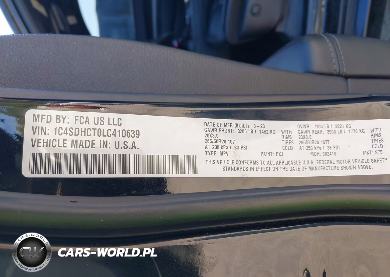 2020 Dodge Durango R-T Rwd VIN:1C4SDHCT0LC410639 - 9
