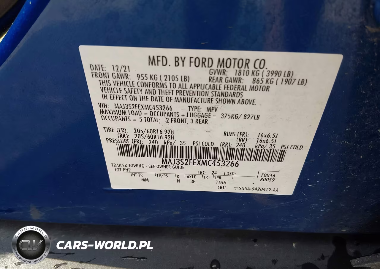 2021 Ford Ecosport S VIN:MAJ3S2FEXMC453266 - 9