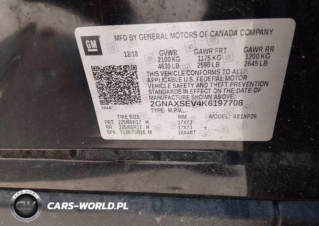 2019 Chevrolet Equinox Ls VIN:2GNAXSEV4K6197708 - 9
