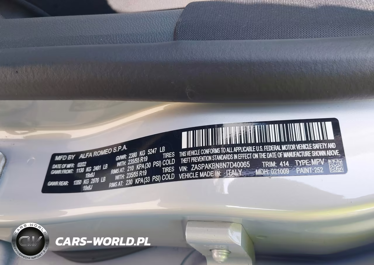 2022 Alfa Romeo Stelvio Ti Awd VIN:ZASPAKBN8N7D40065 - 9