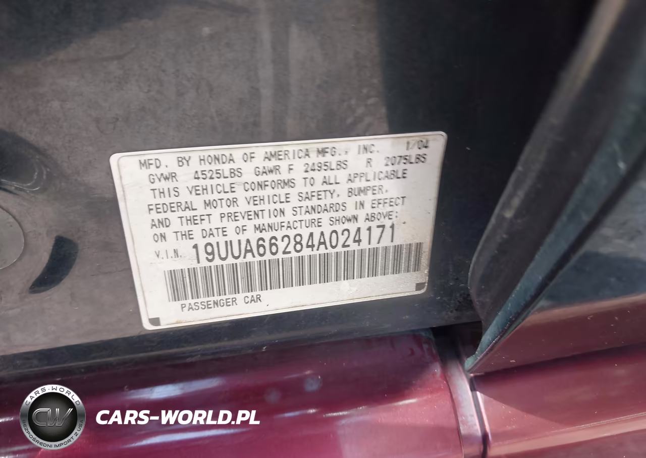 2004 Acura Tl VIN:19UUA66284A024171 - 9
