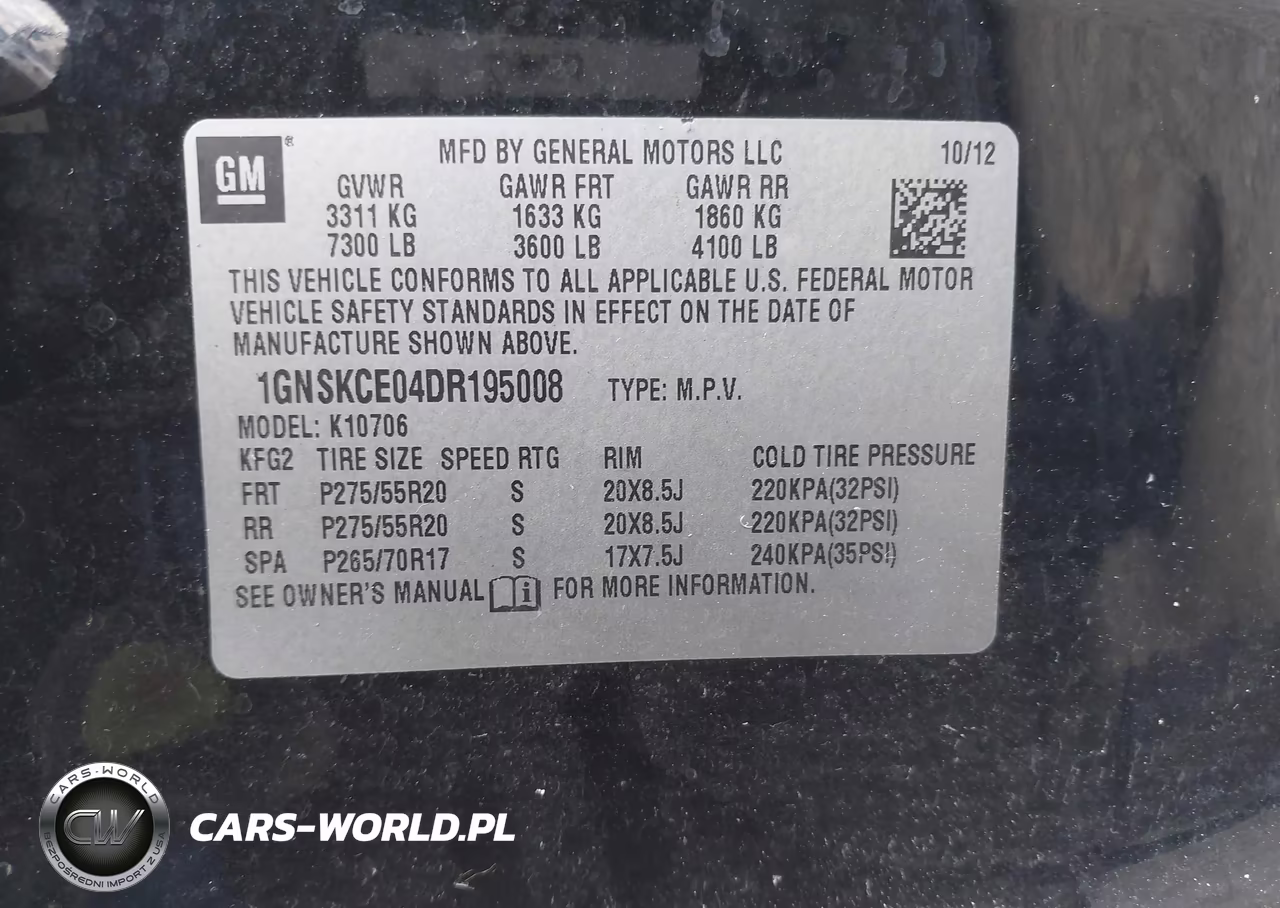 2013 Chevrolet Tahoe Ltz VIN:1GNSKCE04DR195008 - 9