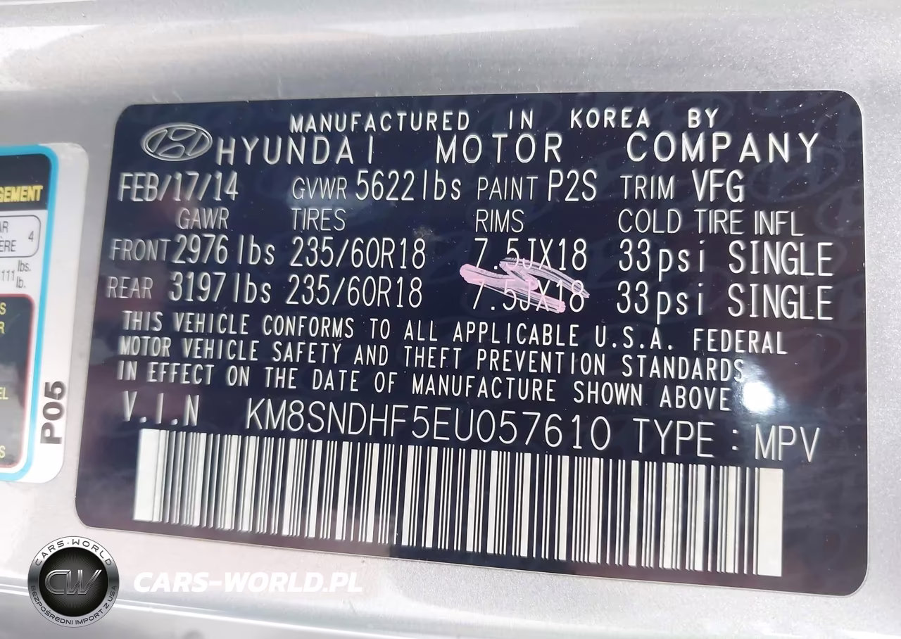 2014 Hyundai Santa Fe Limited VIN:KM8SNDHF5EU057610 - 9