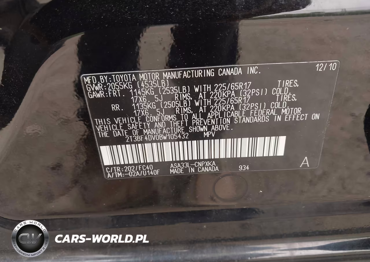 2011 Toyota Rav4 VIN:2T3BF4DV0BW105432 - 9