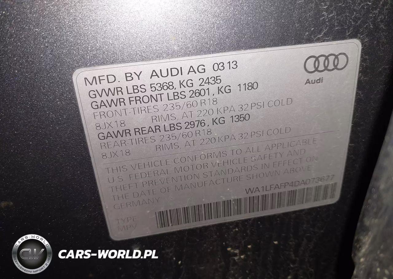 2013 Audi Q5 2.0T Premium VIN:WA1LFAFP4DA073677 - 9