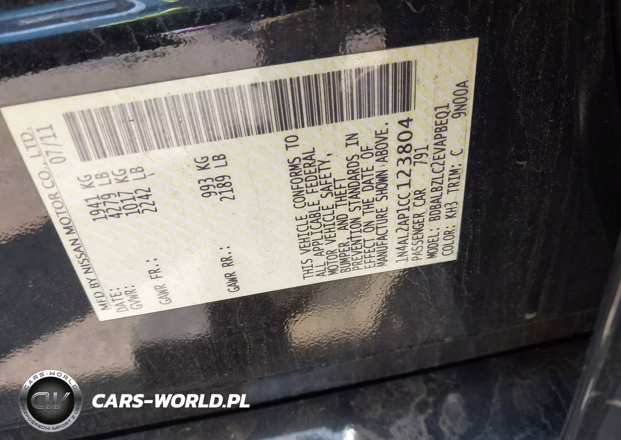 2012 Nissan Altima 2.5 S VIN:1N4AL2AP1CC123804 - 9