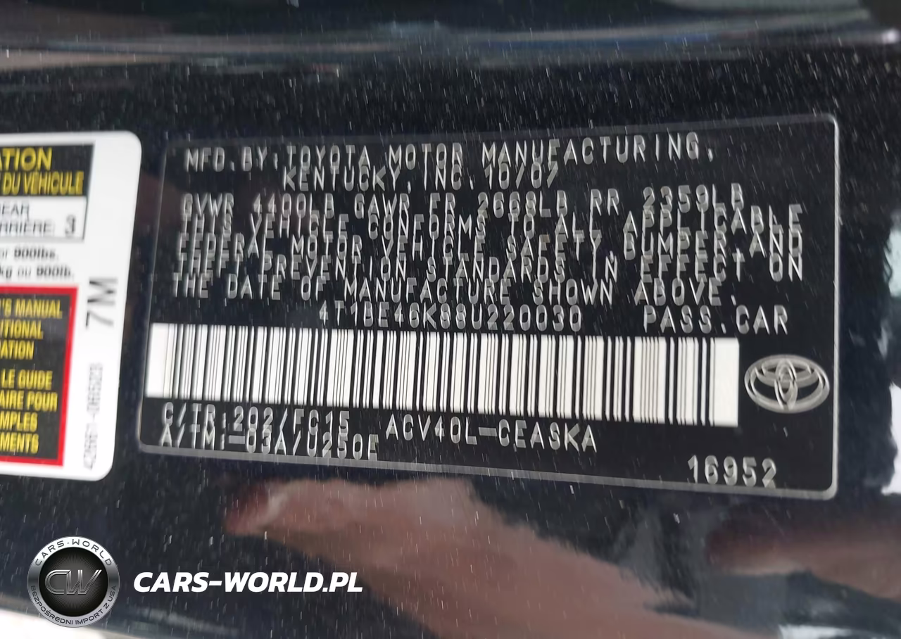 2008 Toyota Camry Se VIN:4T1BE46K88U220030 - 9