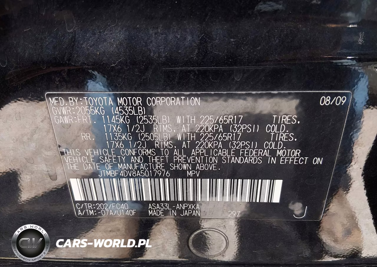 2010 Toyota Rav4 VIN:JTMBF4DV8A5017976 - 9
