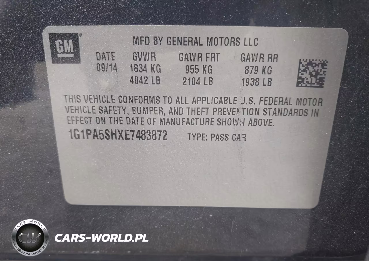 2014 Chevrolet Cruze Ls Auto VIN:1G1PA5SHXE7483872 - 9