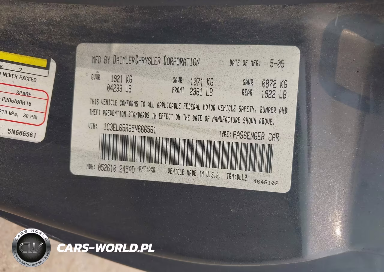 2005 Chrysler Sebring Limited VIN:1C3EL65R65N666561 - 9