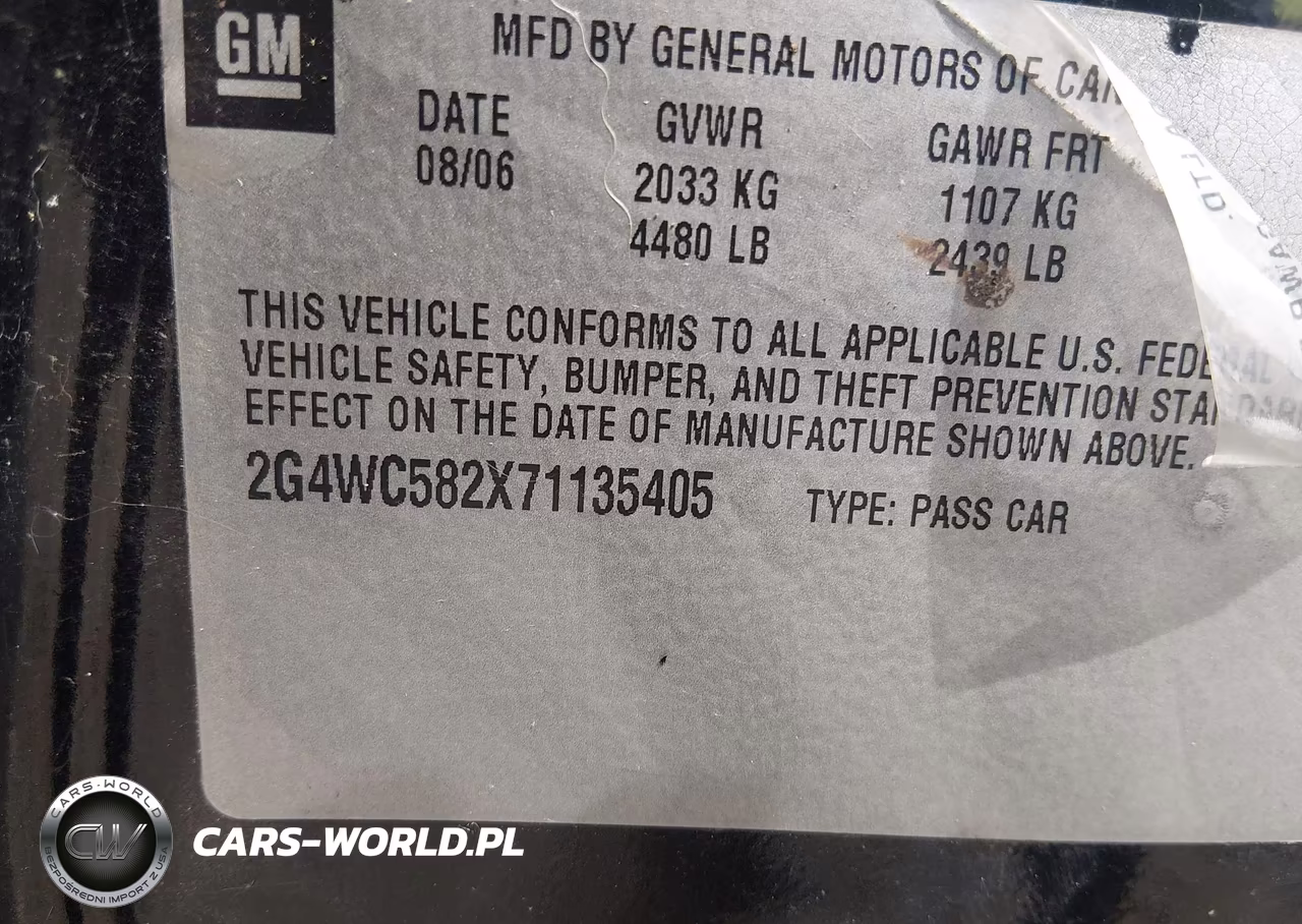 2007 Buick Lacrosse Cx VIN:2G4WC582X71135405 - 9