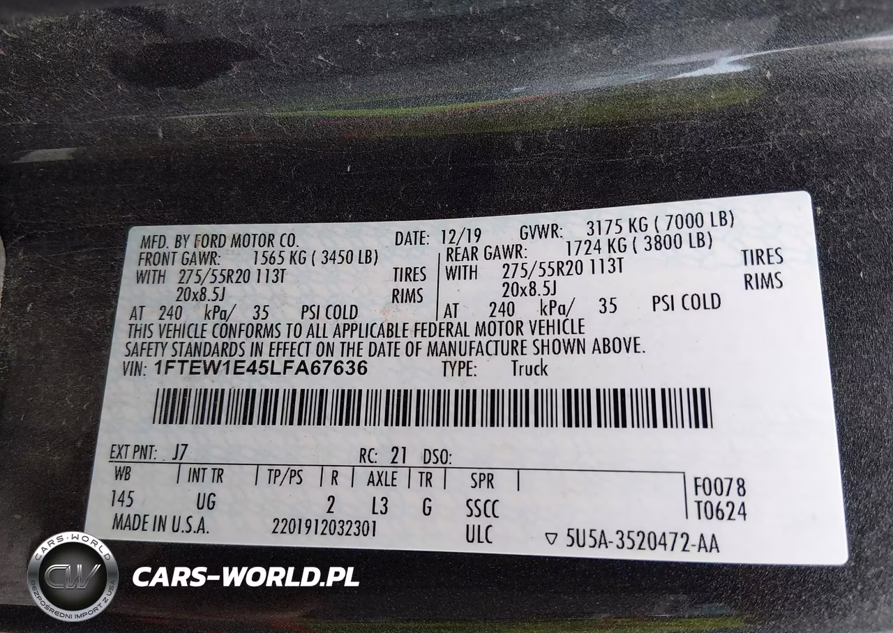 2020 Ford F-150 Xlt VIN:1FTEW1E45LFA67636 - 9