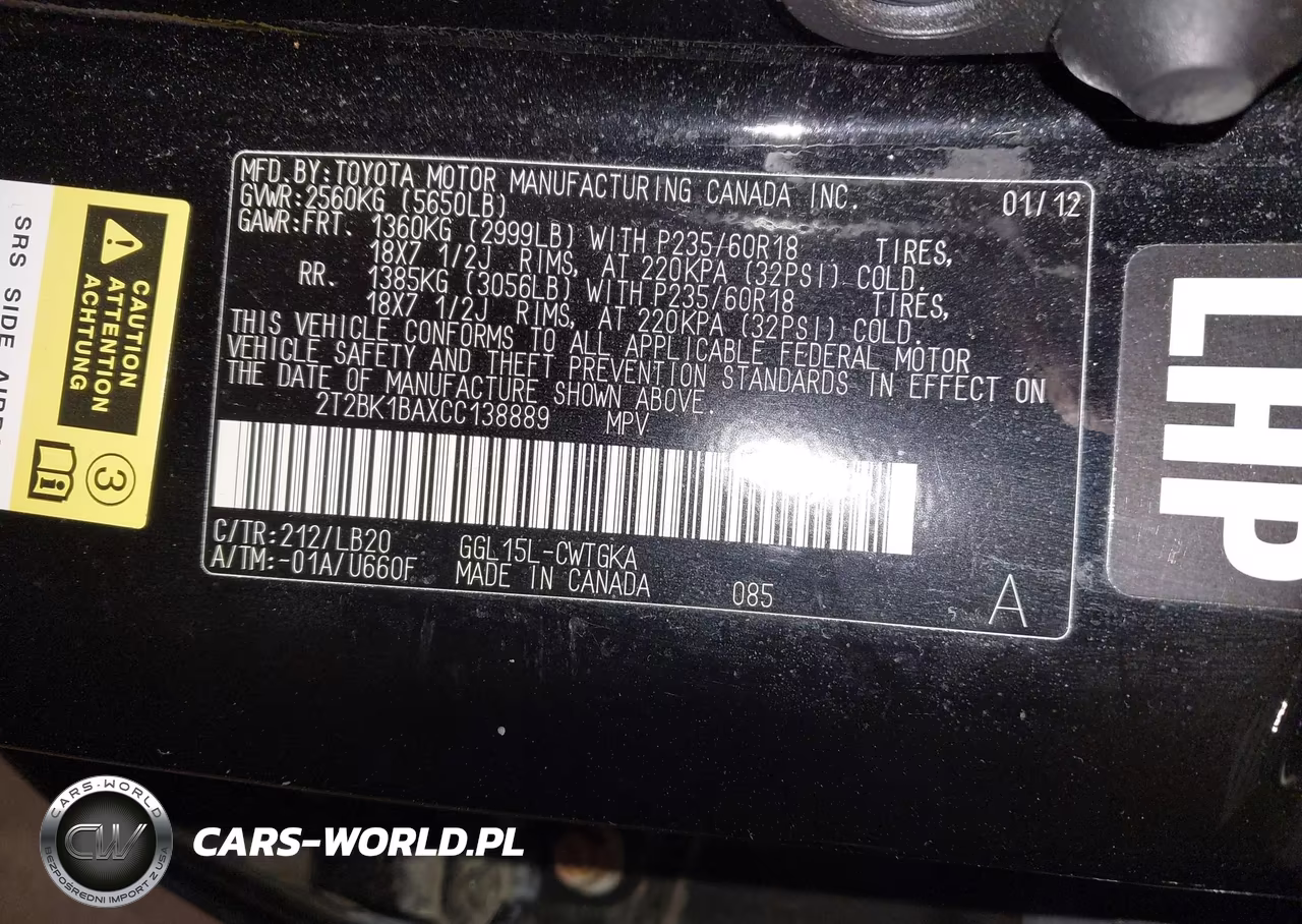 2012 Lexus Rx 350 VIN:2T2BK1BAXCC138889 - 9