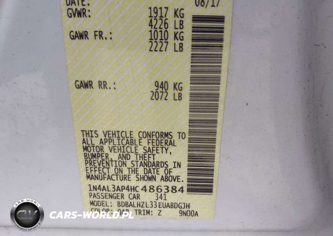 2017 Nissan Altima 2.5 Sr VIN:1N4AL3AP4HC486384 - 9