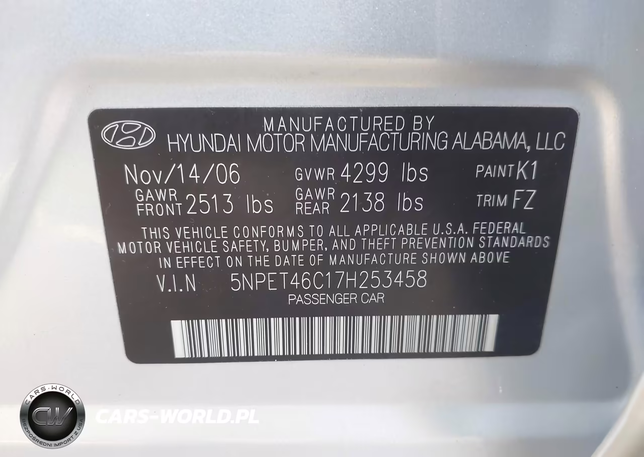 2007 Hyundai Sonata Gls-Gls W-Xm VIN:5NPET46C17H253458 - 9