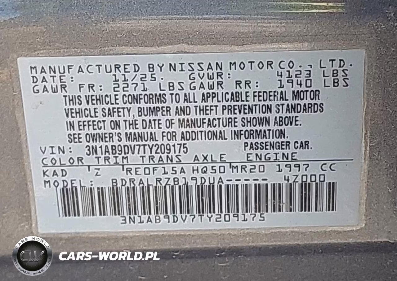 2026 Nissan Sentra Sr VIN:3N1AB9DV7TY209175 - 9