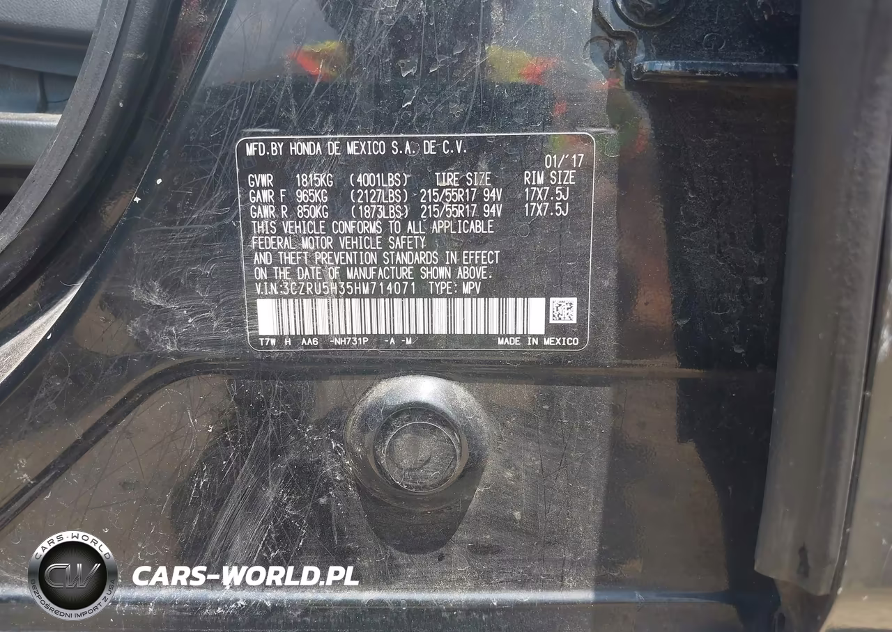 2017 Honda Hr-V Lx VIN:3CZRU5H35HM714071 - 9