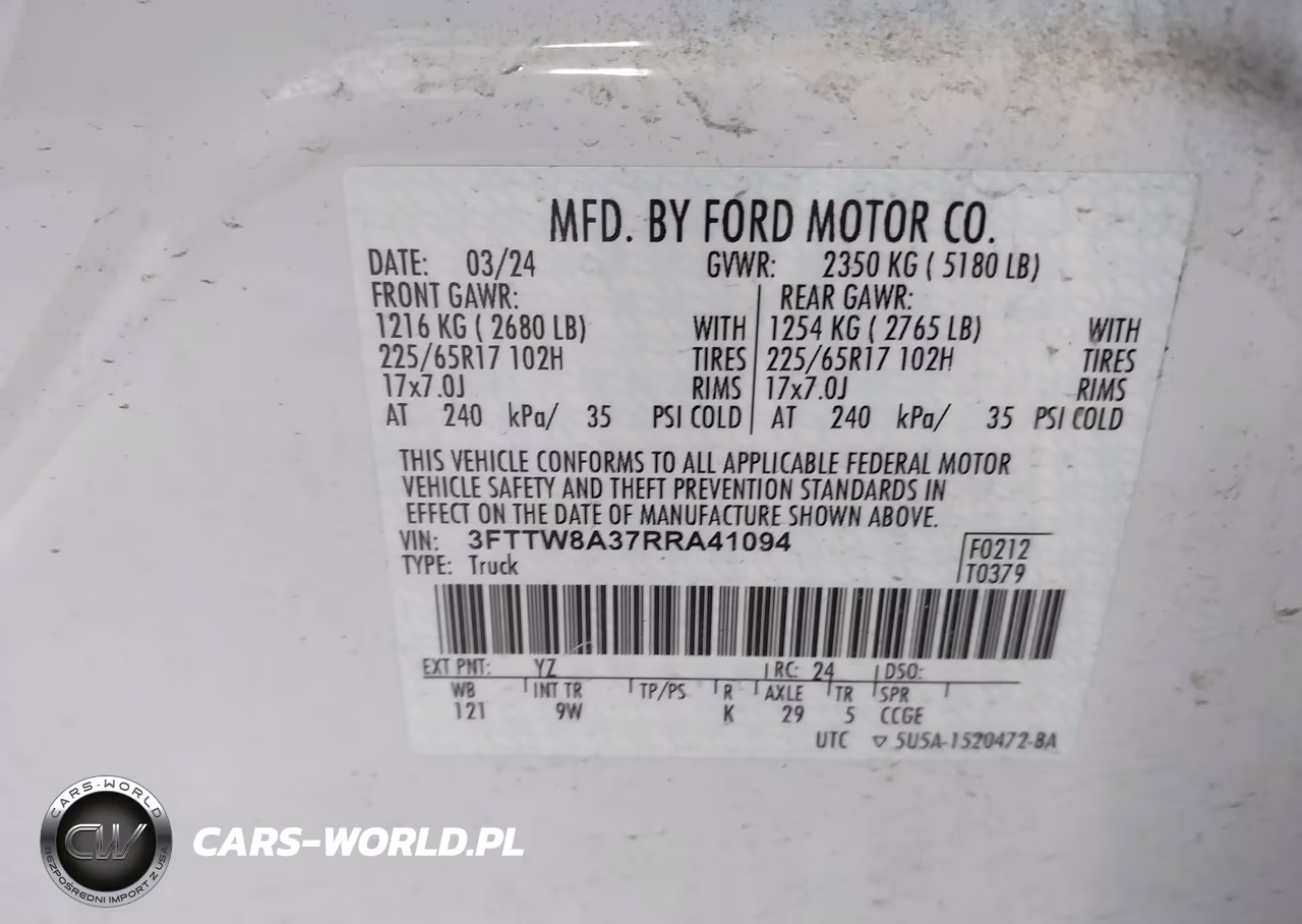 2024 Ford Maverick Xl VIN:3FTTW8A37RRA41094 - 9