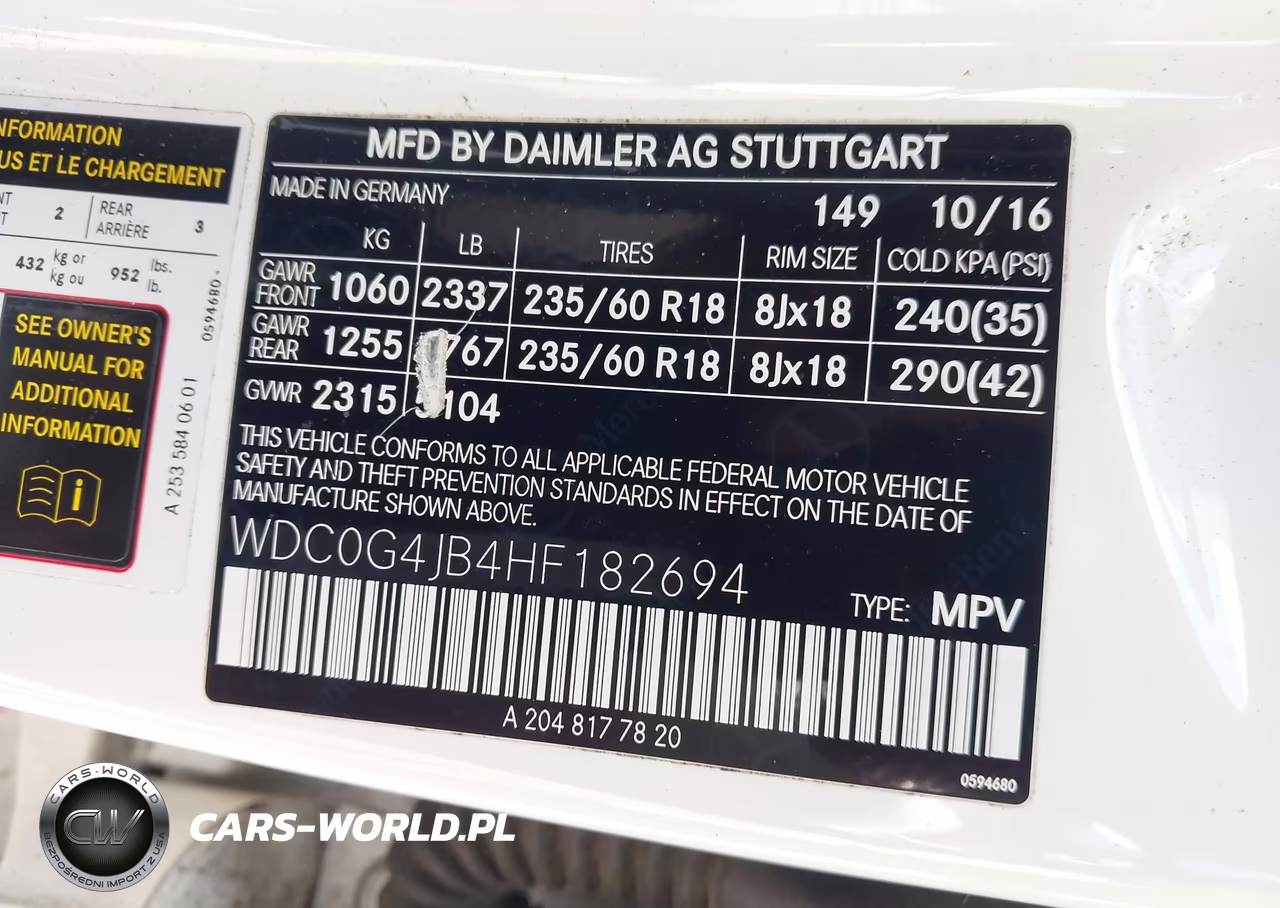 2017 Mercedes-Benz Glc 300 VIN:WDC0G4JB4HF182694 - 9
