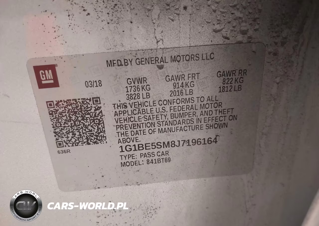 2018 Chevrolet Cruze Lt Auto VIN:1G1BE5SM8J7196164 - 9