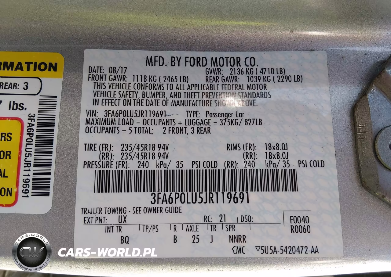 2018 Ford Fusion Hybrid Se VIN:3FA6P0LU5JR119691 - 9