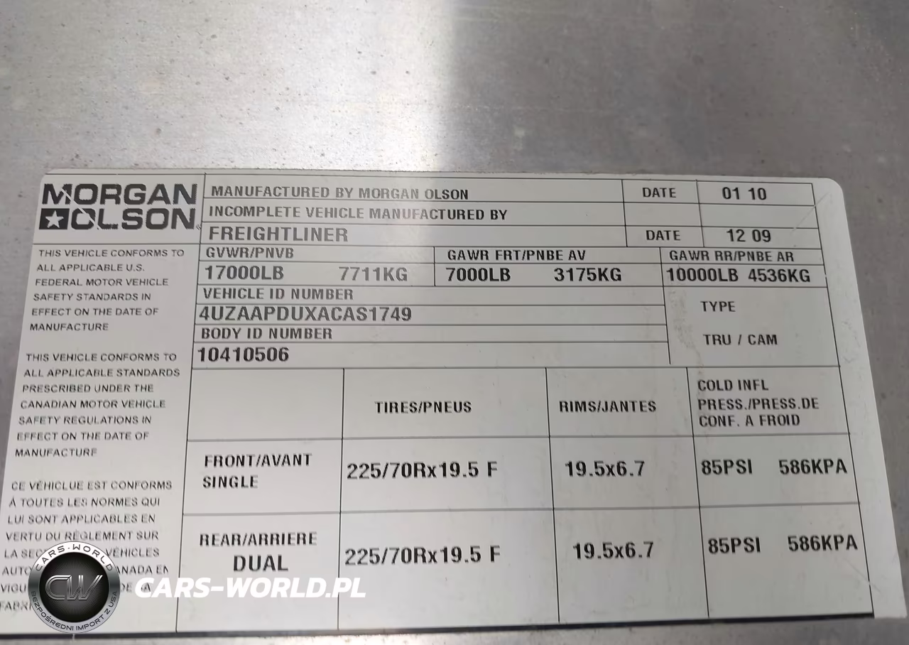 2010 Freightliner Chassis M Line Walk-In Van VIN:4UZAAPDUXACAS1749 - 8