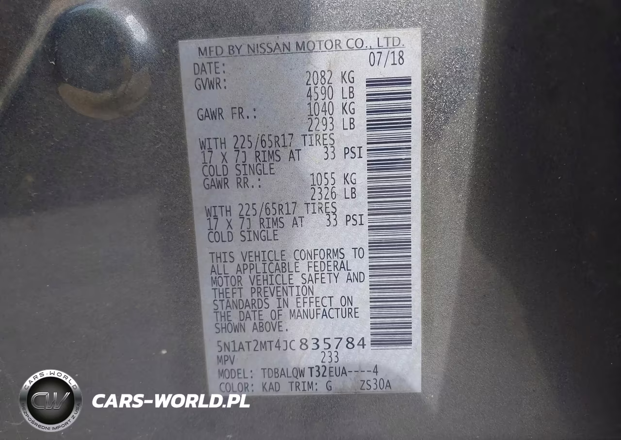 2018 Nissan Rogue Sv VIN:5N1AT2MT4JC835784 - 9