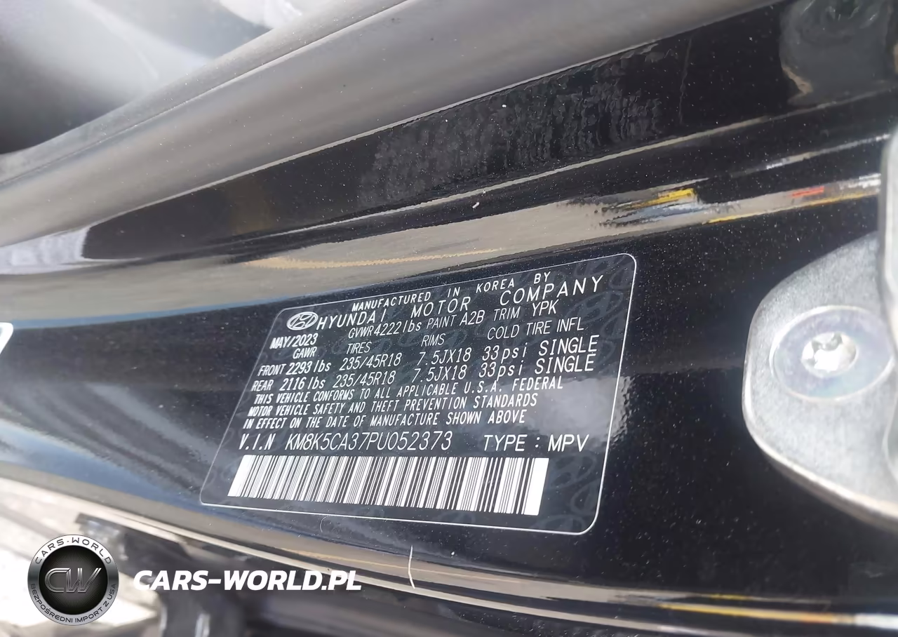 2023 Hyundai Kona Limited VIN:KM8K5CA37PU052373 - 9