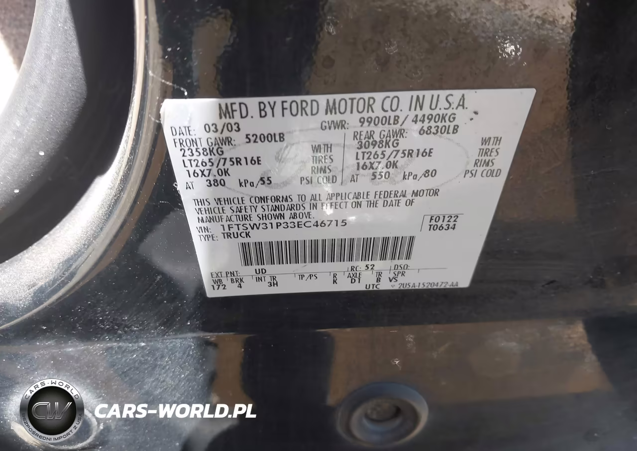 2003 Ford F-350 Lariat-Xl-Xlt VIN:1FTSW31P33EC46715 - 9