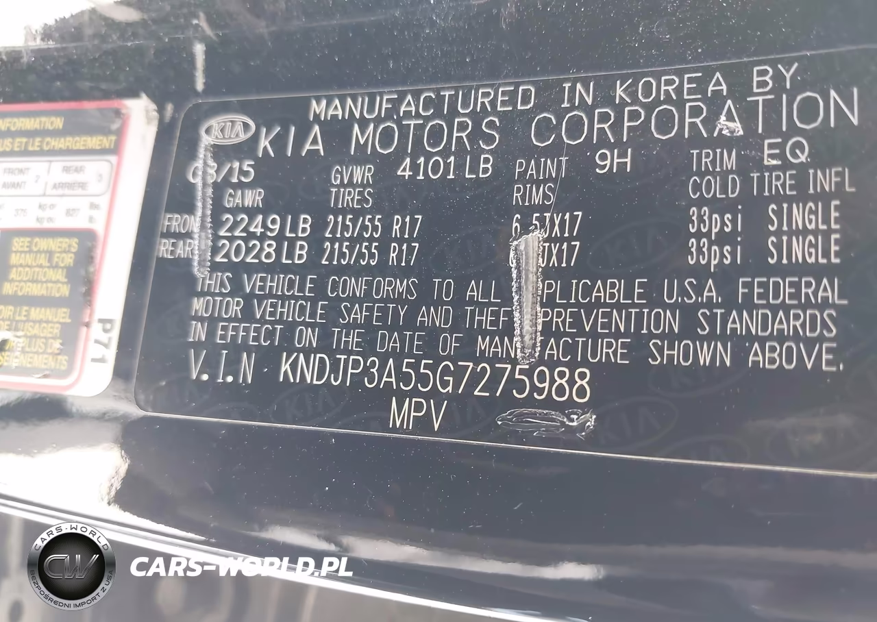 2016 Kia Soul + VIN:KNDJP3A55G7275988 - 9