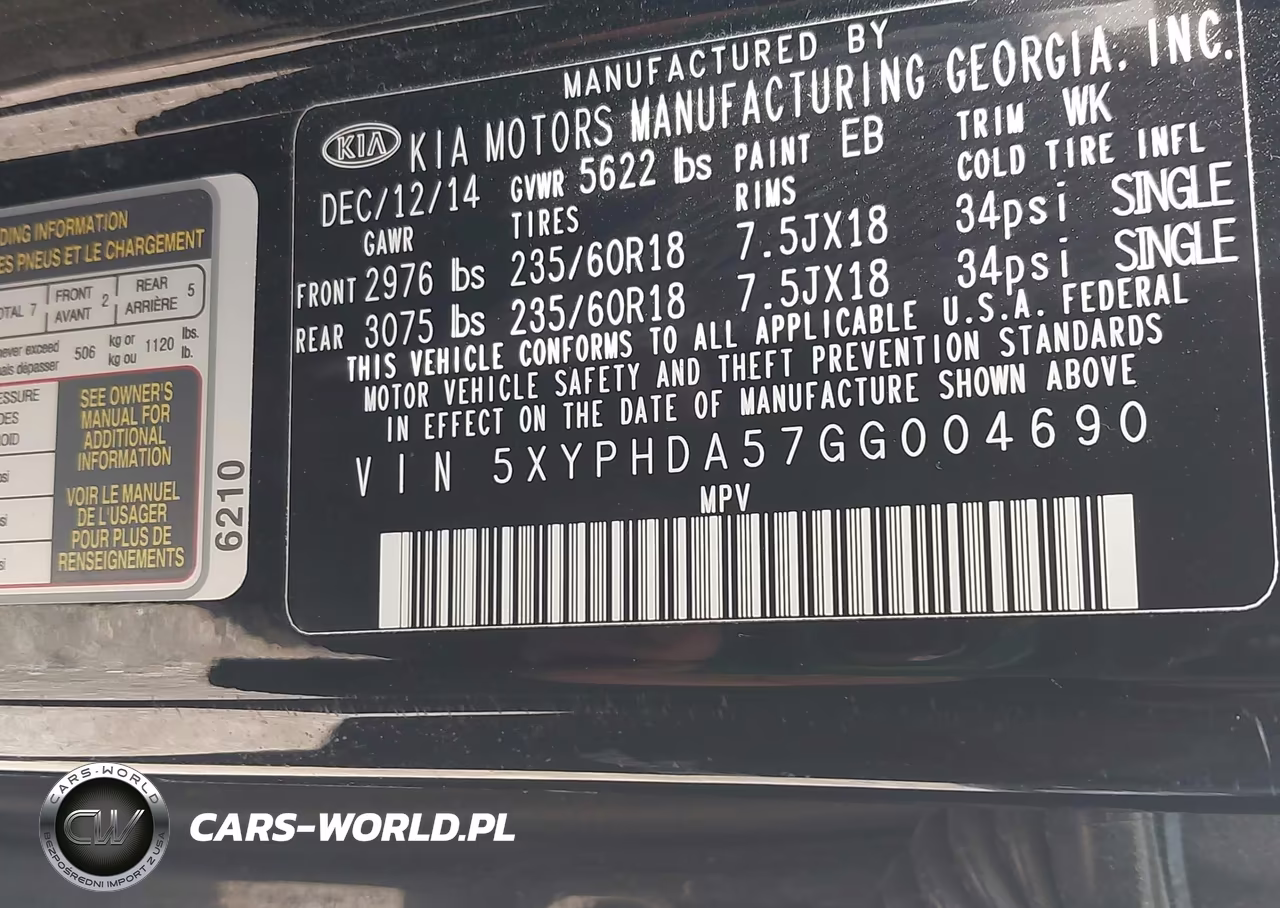 2016 Kia Sorento 3.3L Ex VIN:5XYPHDA57GG004690 - 9