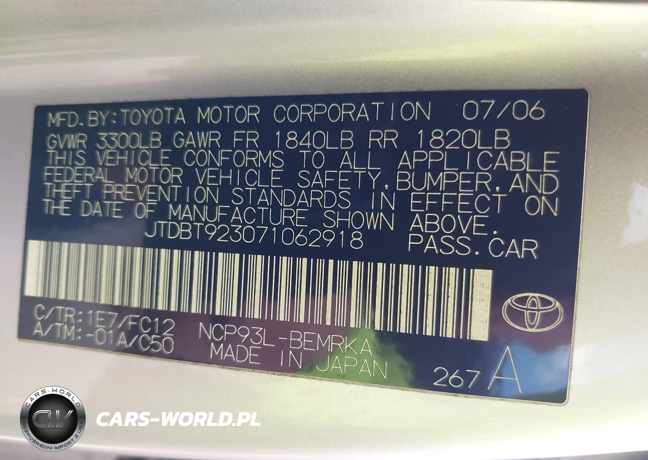 2007 Toyota Yaris S VIN:JTDBT923071062918 - 9