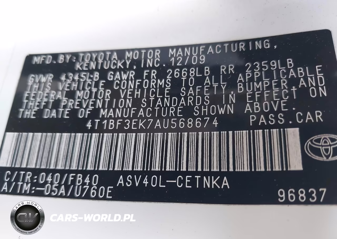 2010 Toyota Camry Le VIN:4T1BF3EK7AU568674 - 9