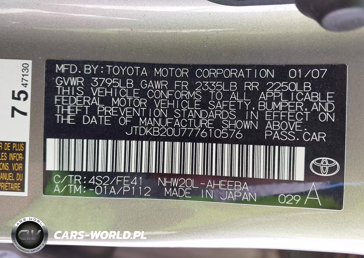 2007 Toyota Prius VIN:JTDKB20U777610576 - 9